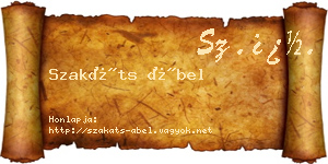 Szakáts Ábel névjegykártya